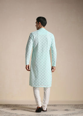 Mint Green Chikankari Embroidered Kurta Set  image number 5